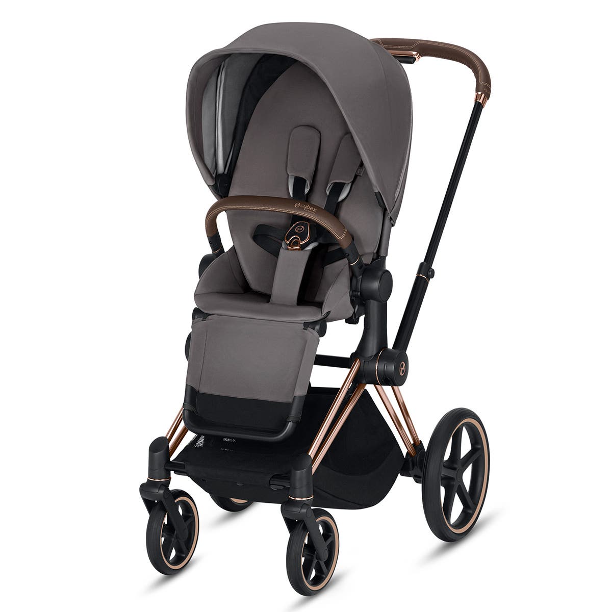 stroller with gold wings