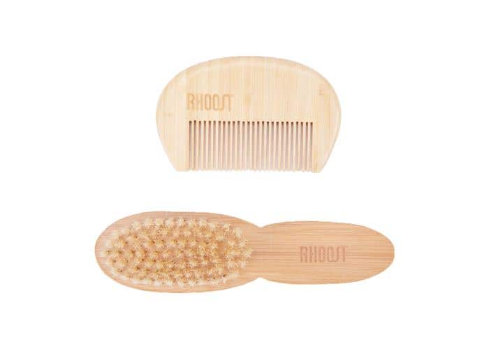 wooden baby brush and comb