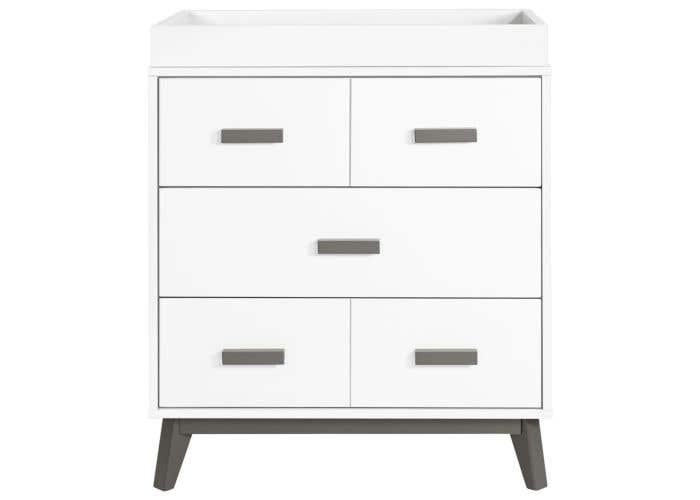 Babyletto Scoot 3 Drawer Changer Dresser White Slate West