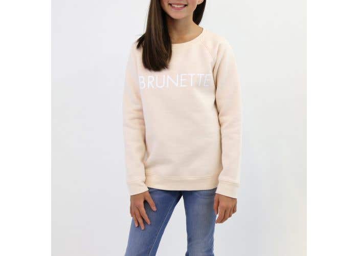 brunette sweatshirt