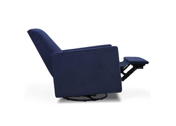 navy blue swivel rocker recliner