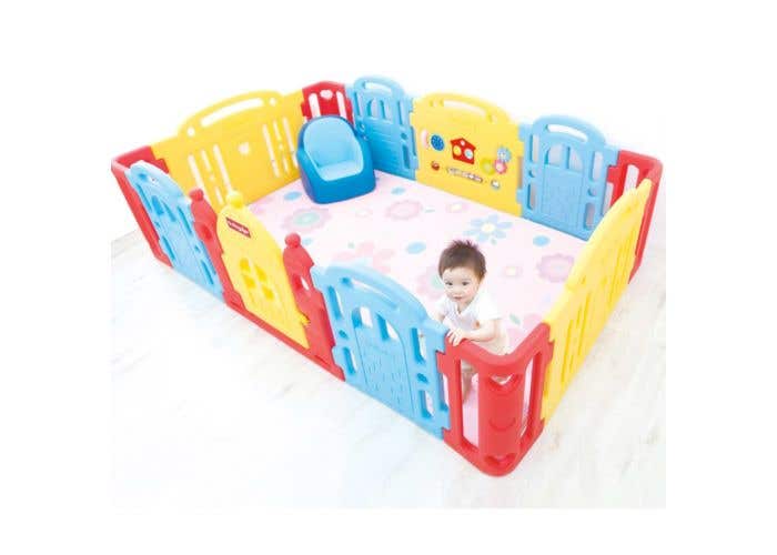 dwinguler large kid's castle playpen