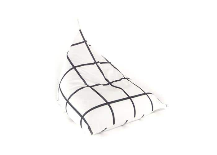 Gautier Studio Fiesta Bean Bag Chair Black White Grid West Coast Kids