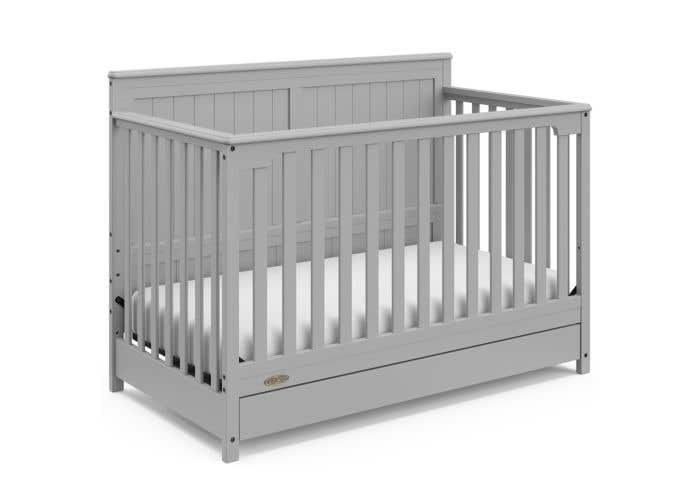 Graco Hadley 4 In 1 Convertible Crib With Drawer Pebble Grey