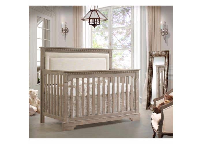 baby crib with upholstered headboard