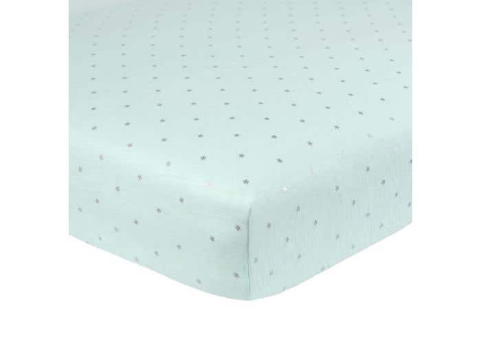 Just Born Sparkle Jersey Knit Crib Sheet West Coast Kids