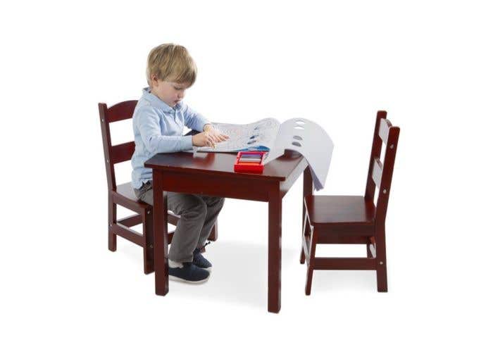 melissa & doug wooden table & chairs set