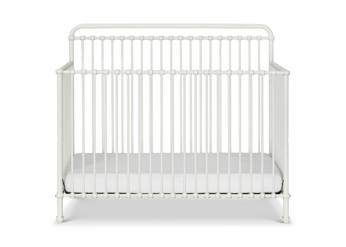 white metal crib