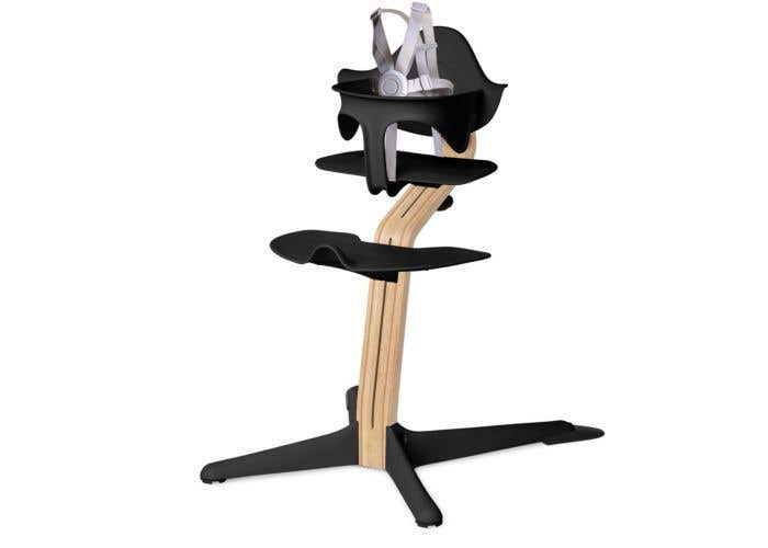 black and white high chair