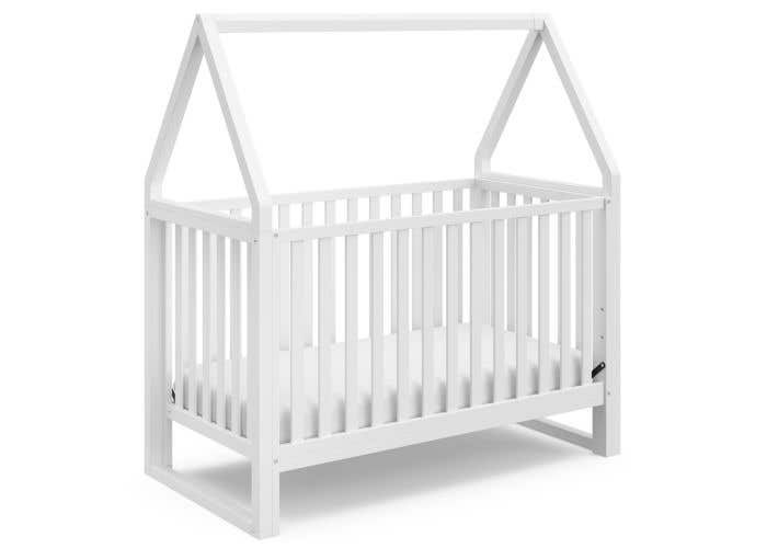 Storkcraft Orchard 5 In 1 Convertible Crib W Canopy White