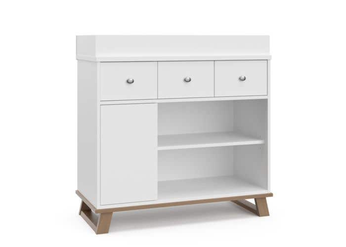 modern white changing table