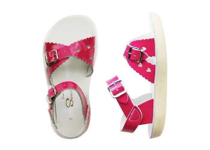 pink salt water sandals