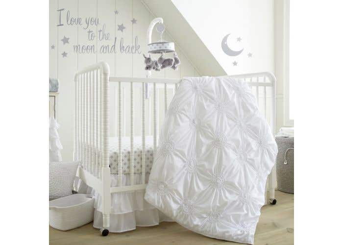 white crib bedding