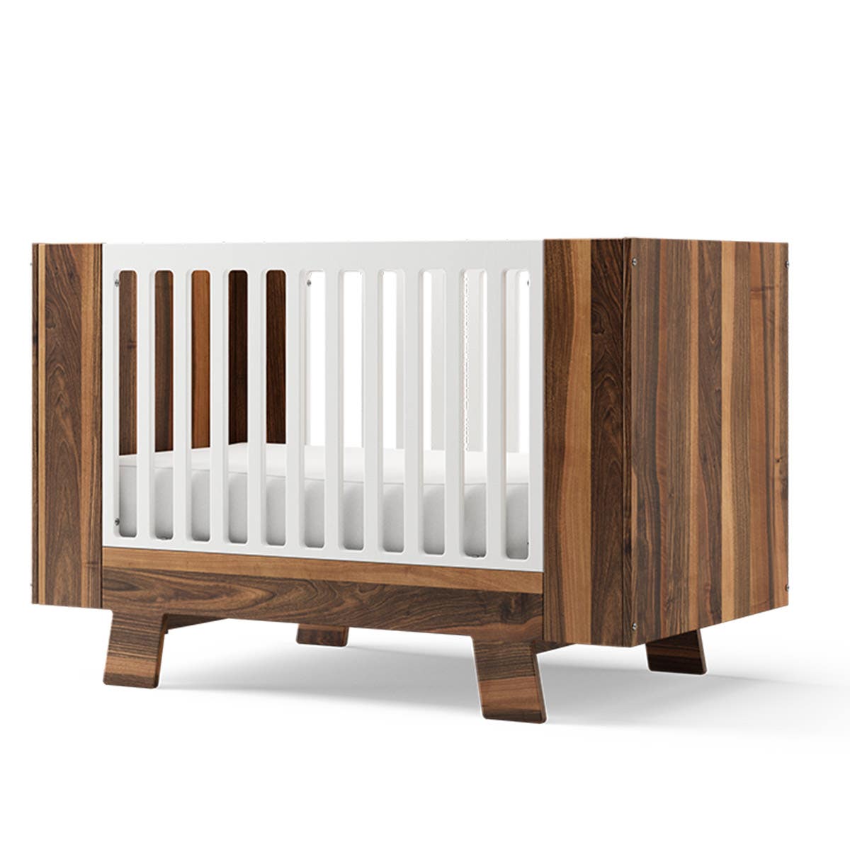 walnut wood crib